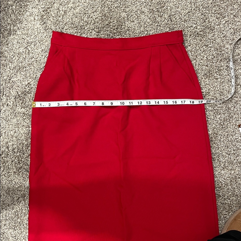 Vintage Red Pencil Skirt with Pockets Made in USA Size 12 - Picture 9 of 10